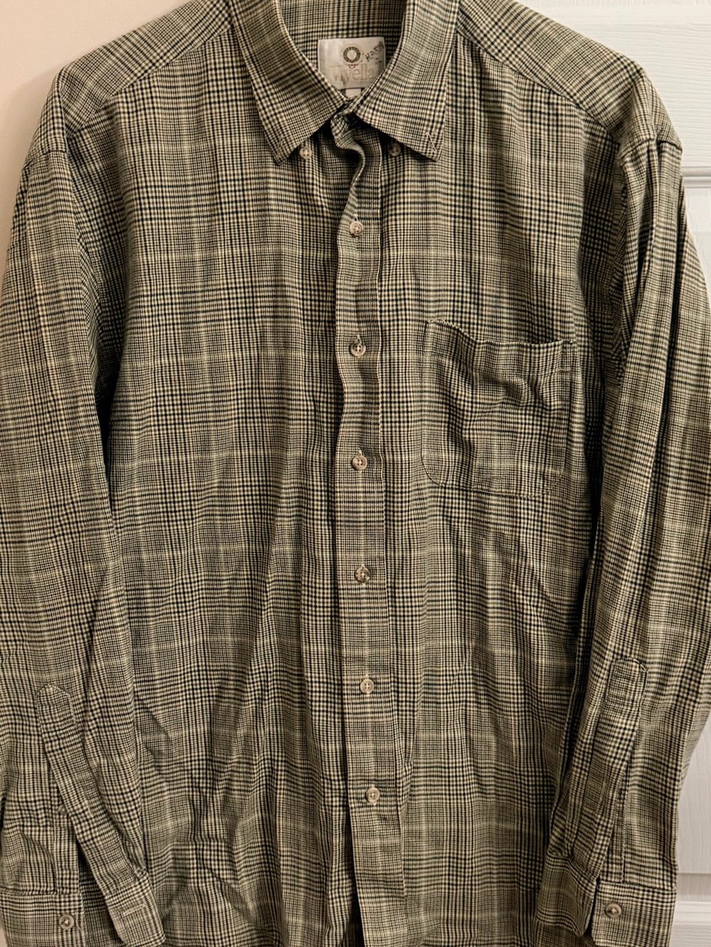 Viyella Made in USA Multicolored Wool & Cotton Blend Men’s L Long Sleeve Button